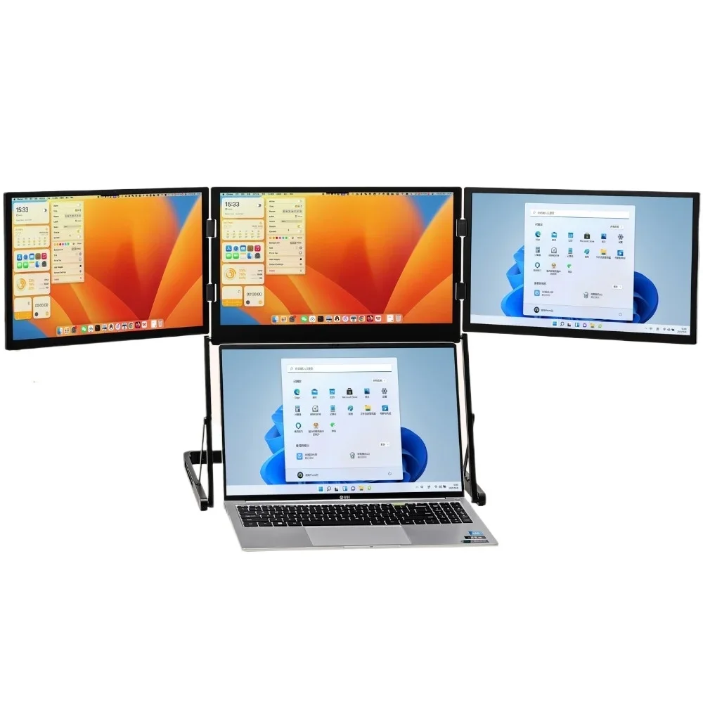 Triple screen portable monitor, notebook external foldable dual screen, convenient screen computer extension secondary screen
