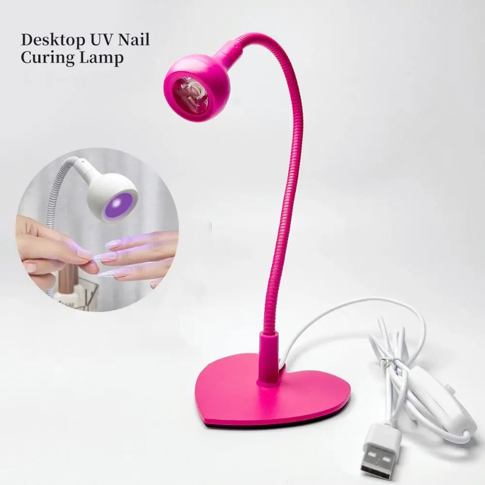360 Degree Adjustable UV LED Nail Lamp USB Plug In Quick Drying Gel Polish Curing Dryer Love Base Gooseneck Design