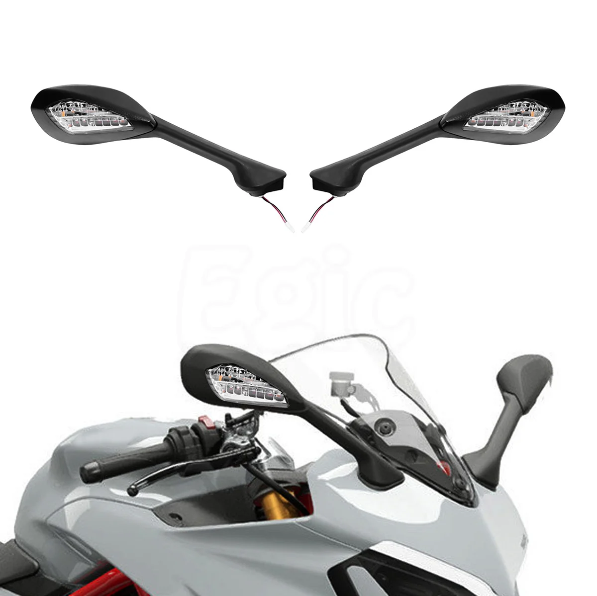 Left Right LED Turn Signal Mirrors For Ducati 950S 2021-2026 950 STANDARD 2021-2024 Motorcycle Rear Side View Mirror Replacement