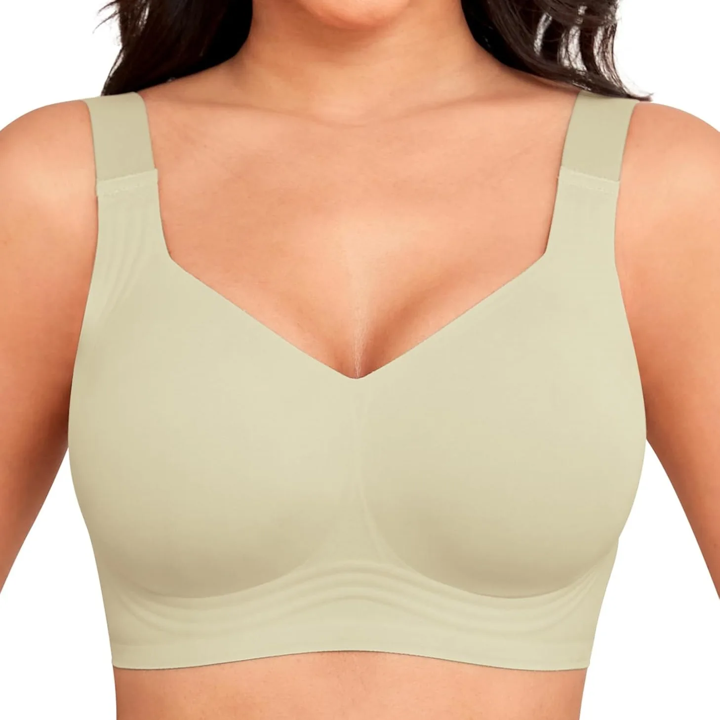 Womens Seamless Wireless Supportive Bra Push Up Comfort Soft No Underwire Full Coverage T-Shirt Bra