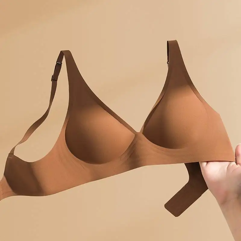 Women's Seamless Wireless Push up Bra - Comfortable Soft T-Shirt Style with Full Coverage No Underwire Supportive Design