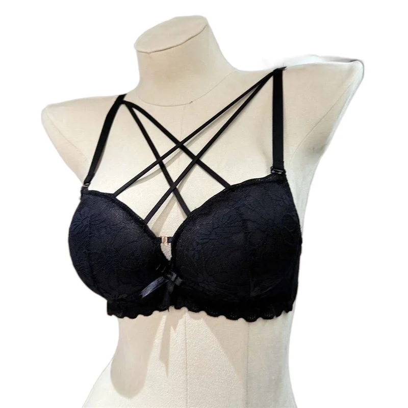 KUCLUT Cross Front Wireless Bras Push Up Padded Add 2 Cups Magic Boosting Sexy Comfortable T-Shirt Bra