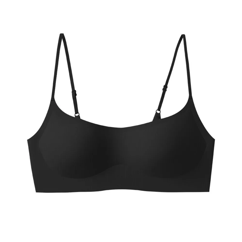 New AB Cup Push-up Bra Seamless Low Neckline Wireless Bra Breathable Adjustable Straps T Shirt Bra Women