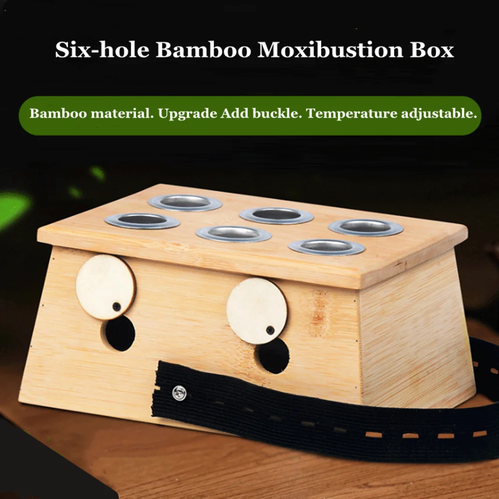1/2/4/6 Hole Bamboo Moxibustion Box Moxa Roll Stick Holder Neck Abdomen Leg Acupoint Massage For Smokeless Moxibustion Therapy