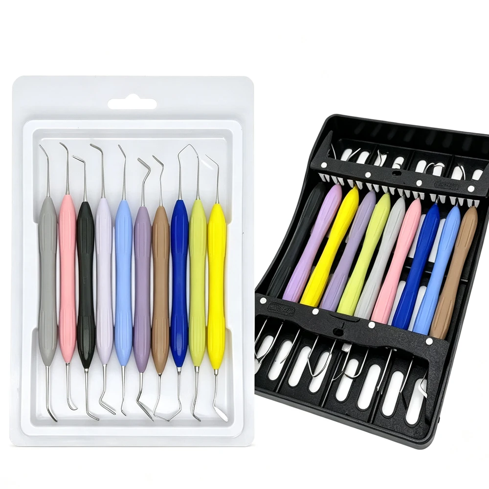 10Pcs Dental Composite Resin Spatula Mixing Sculpting Tools for Silicone Composite Aesthetic Dental Restoration