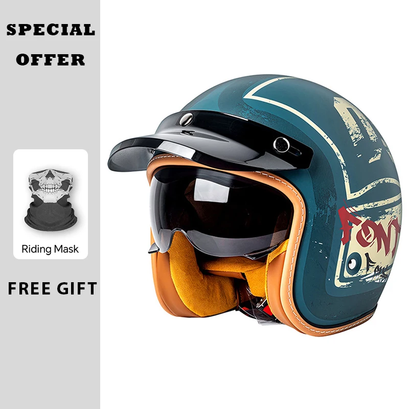 Open Face Motorcycle Helmets DOT Approved Jet Helmet Men Women Capacete De Moto ABS Material Moto Equipments ECE Certified