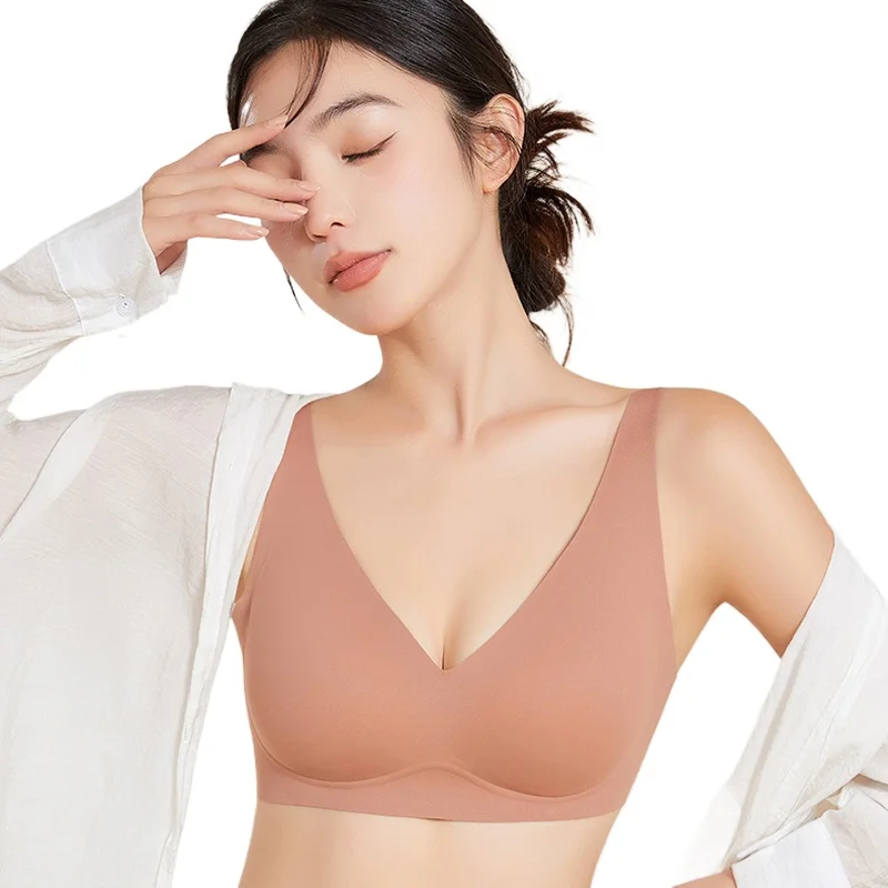 KUCLUT Mulberry Silk Bra, Breathable Wireless Lingerie, Back Closure 3/4 Cup Push-Up Bra, Ultra-Thin Comfortable Underwear