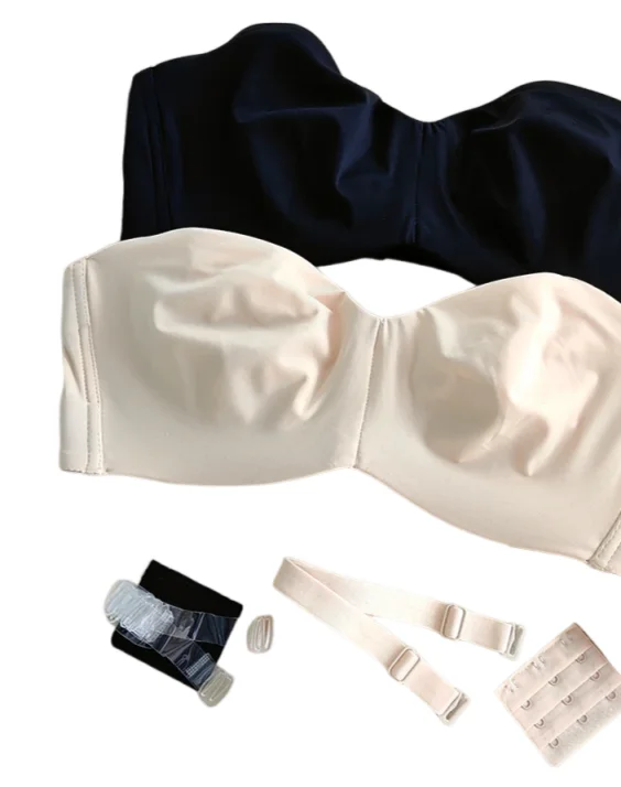 Large lingerie ultra-thin half-cup bra non-slip bustier type large KUCLUT breasts show small underwear with strapless dresses