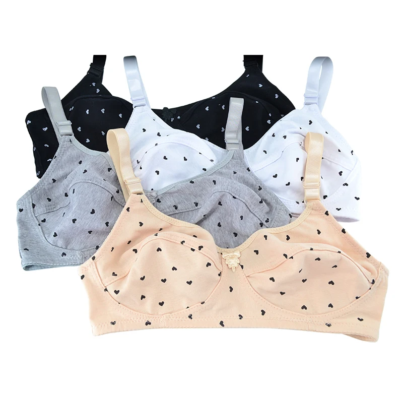 Fresh Heart Bra For Women Soft Cotton Bras Ultra-Thin Breathable Brassiere Wirefree Comfortable Underwear