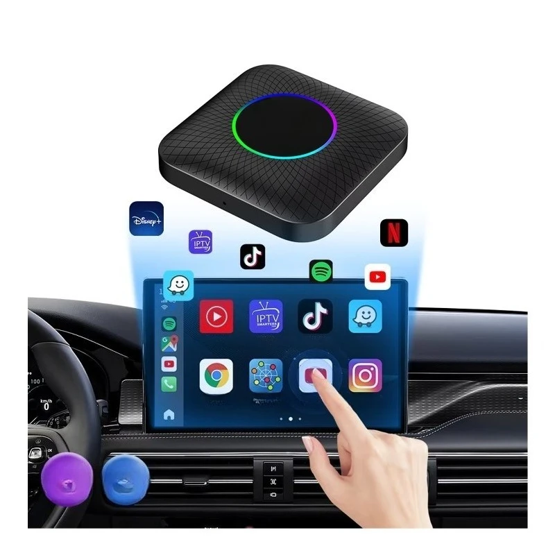 New Arrival Carlinkit 8G+128GB Android 13 System Carplay Auto Car Stereo Netflix Portable Wireless Android Carplay Box