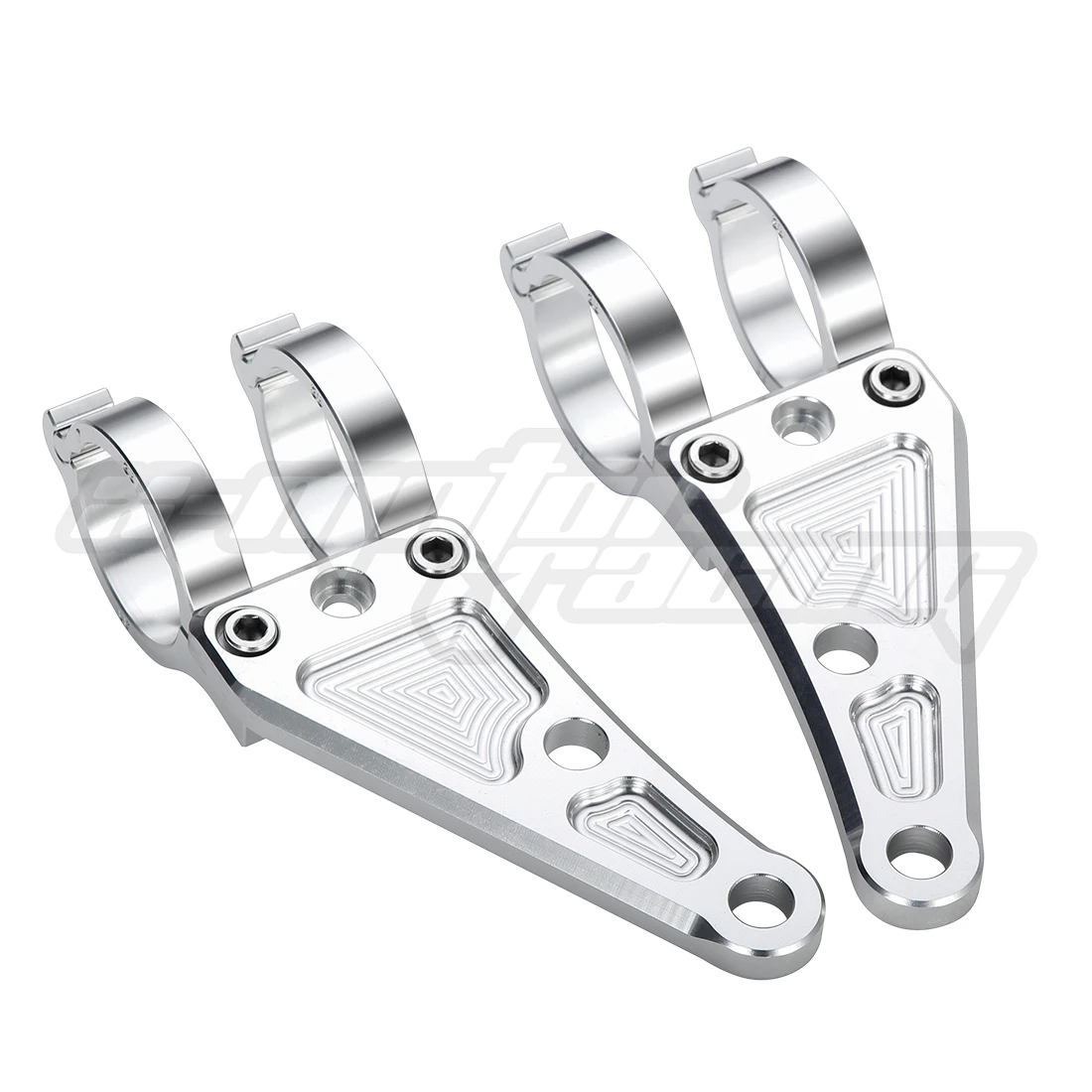 CNC Motorcycle Fork Tube Headlight Mount Bracket Clamp 27MM 30MM 31MM 32MM 33MM 35MM 36MM 37MM 38MM 39MM 41MM 43MM Silver M10
