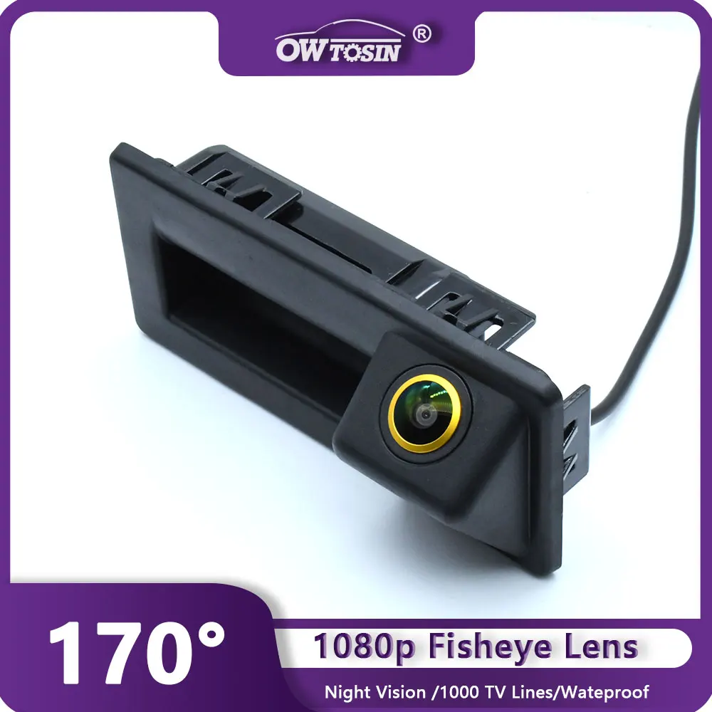 AHD 1080P 170° Golden Lens Trunk Handle Vehicle Rear View Car Camera for Volkswagen Tiguan L MK2 2016 2017 Android Monitor