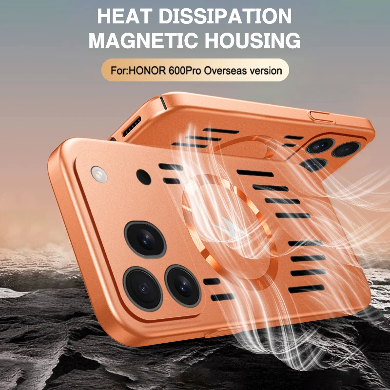 Dissipate Heat Thin Fashion Phone Case for Honor 600 Pro 600Pro 5G Shockproof Magnetic Wireless Charging Hard Cooling Back Cover