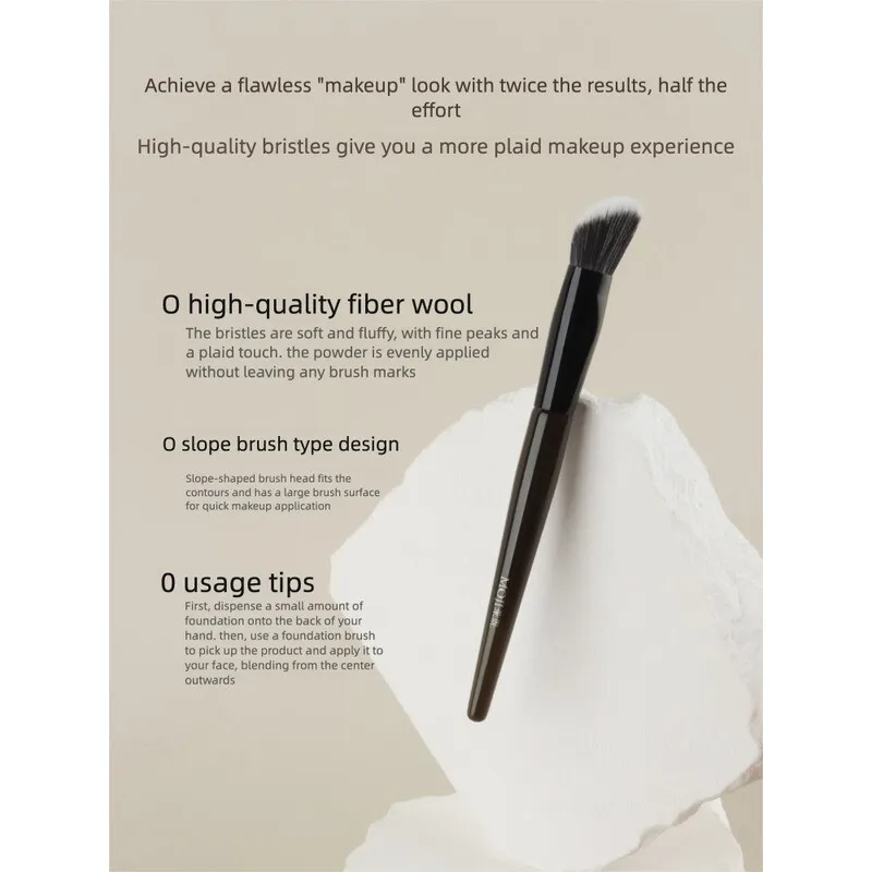 Moji Makeup Brush Reset L42 Foundation Brush, No Powder Intake Sloping Foundation Liquid Base Makeup Brush