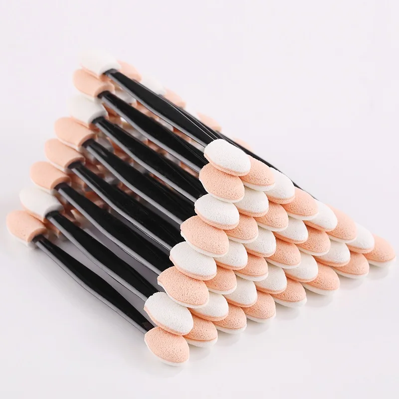 10/30/50Pcs Double Ended Sponge Nail Powder Brush Eyeshadow Sponge Sticks Chrome Pigment Pen Applicator Portable Makeup Tools^*^