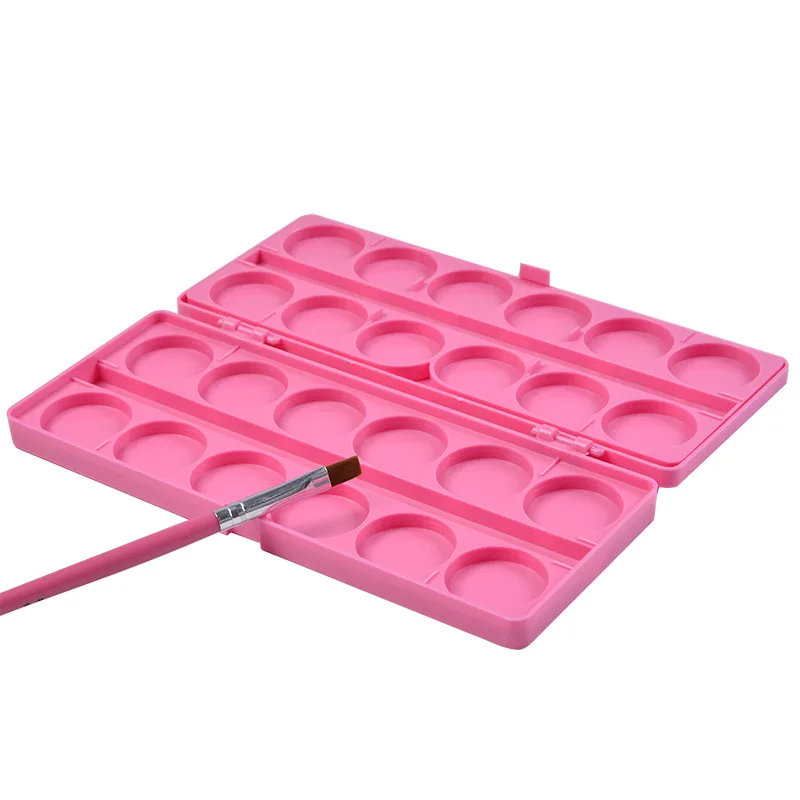 1pc 24 Grids Nail Art Color Palette Acrylic Gel Polish Holder Drawing Color Paint Dish Glue Display Photo Tool T0573