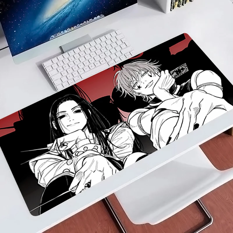 Hot Anime Mouse Pad Gamer Keyboard Mousepad Office Laptop Extended Desk Mat H-hunter x H-hunter Illumi Large Gaming Mouse Mats