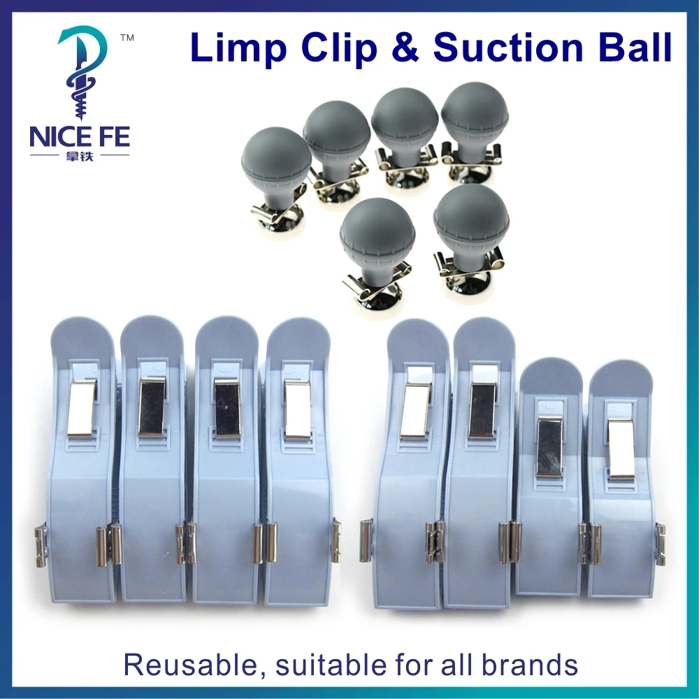 Compatible 4PCS Limb Clamp Electrode 6PCS Chest Suction Ball Electrode Multifunctional Children Adult Ecg Ekg Electrode