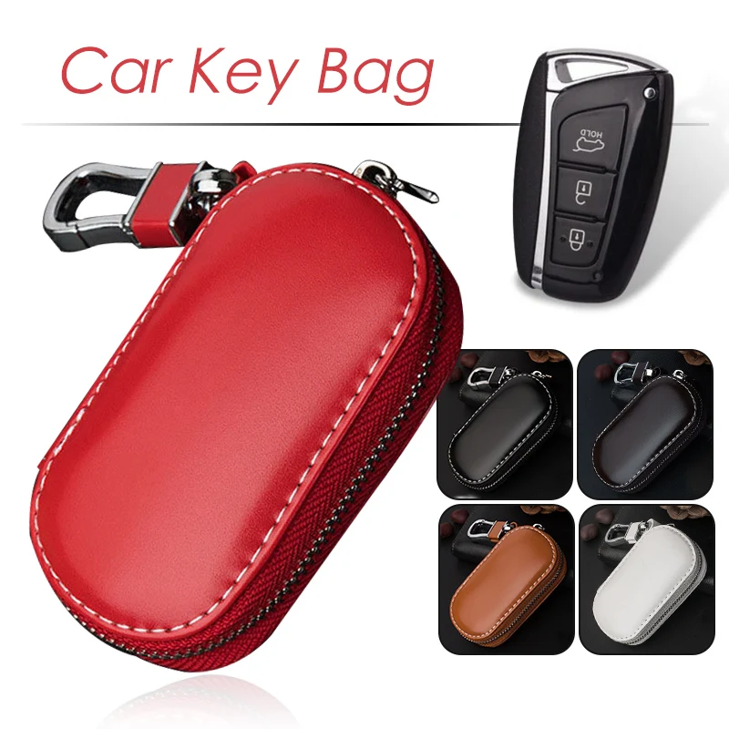 PU Leather Car Key Case Mini Wallets Men Women Car Key Chain Housekeeper Organizer Waterproof Storage Box Universal