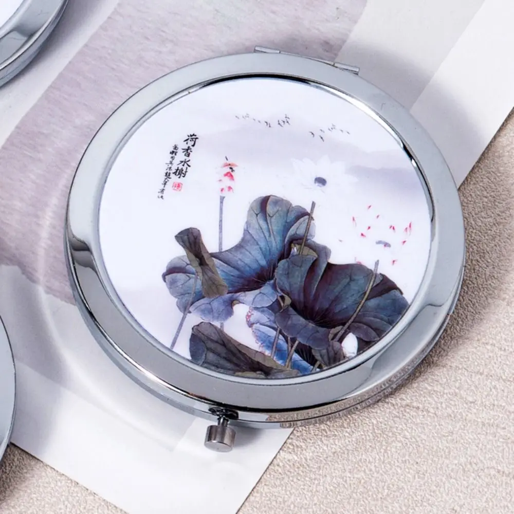 Beauty Mirror Metal Compact Mirror Chinese Ancient Style Pocket Size Portable Mirror Cute Double-sided Mini Mirror Children