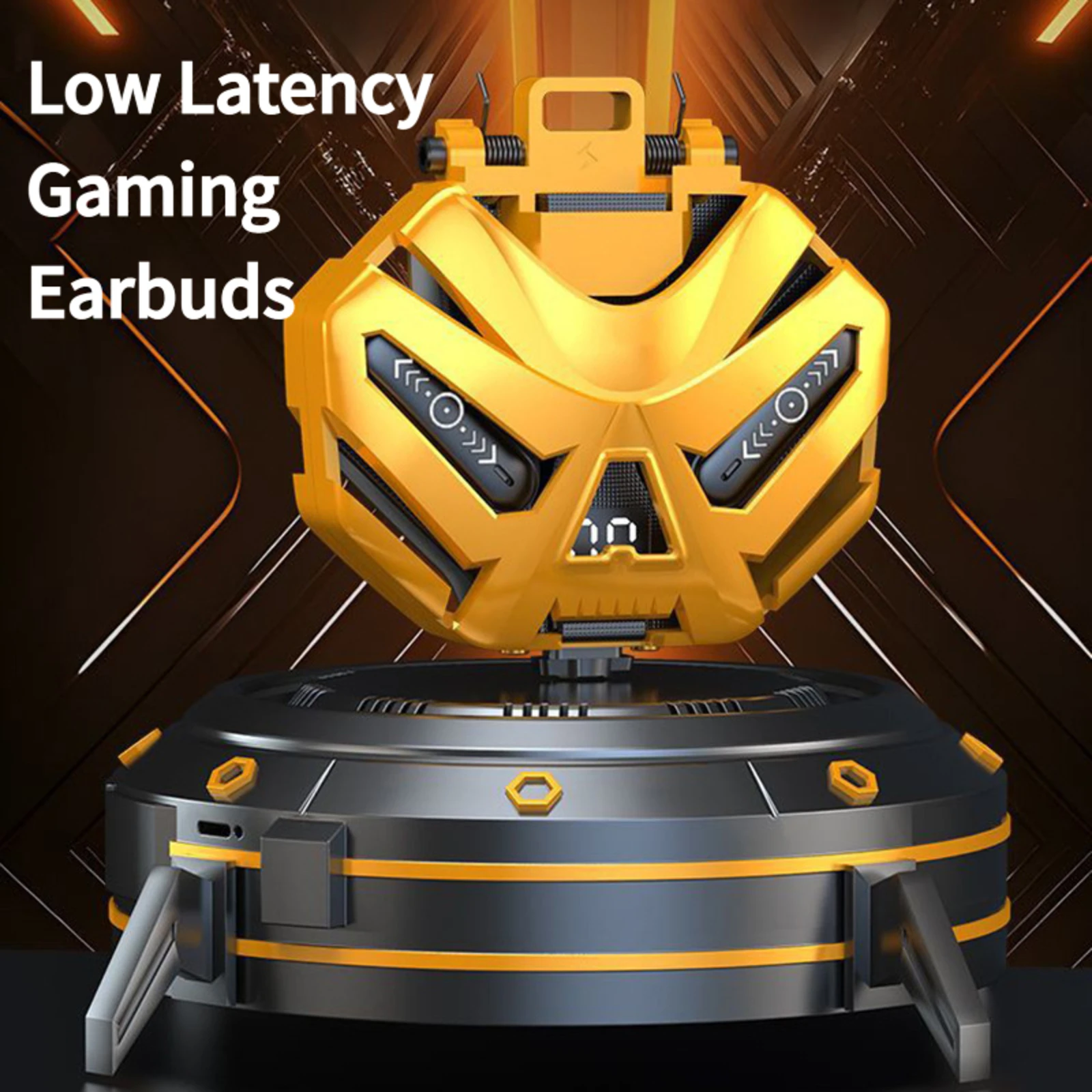 Mecha Gaming TWS Earbuds Bluetooth 5.4 60ms Low Latency RGB Breathing Light ENC Noise Cancelling Touch Control In Ear Headphones