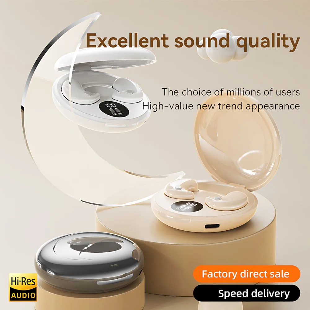Wireless Sleep Invisible Earbuds Bluetooth 5.4 Mini Headphones Gaming Sport Headphones HiFi Stereo Sound Music TWS Earphones
