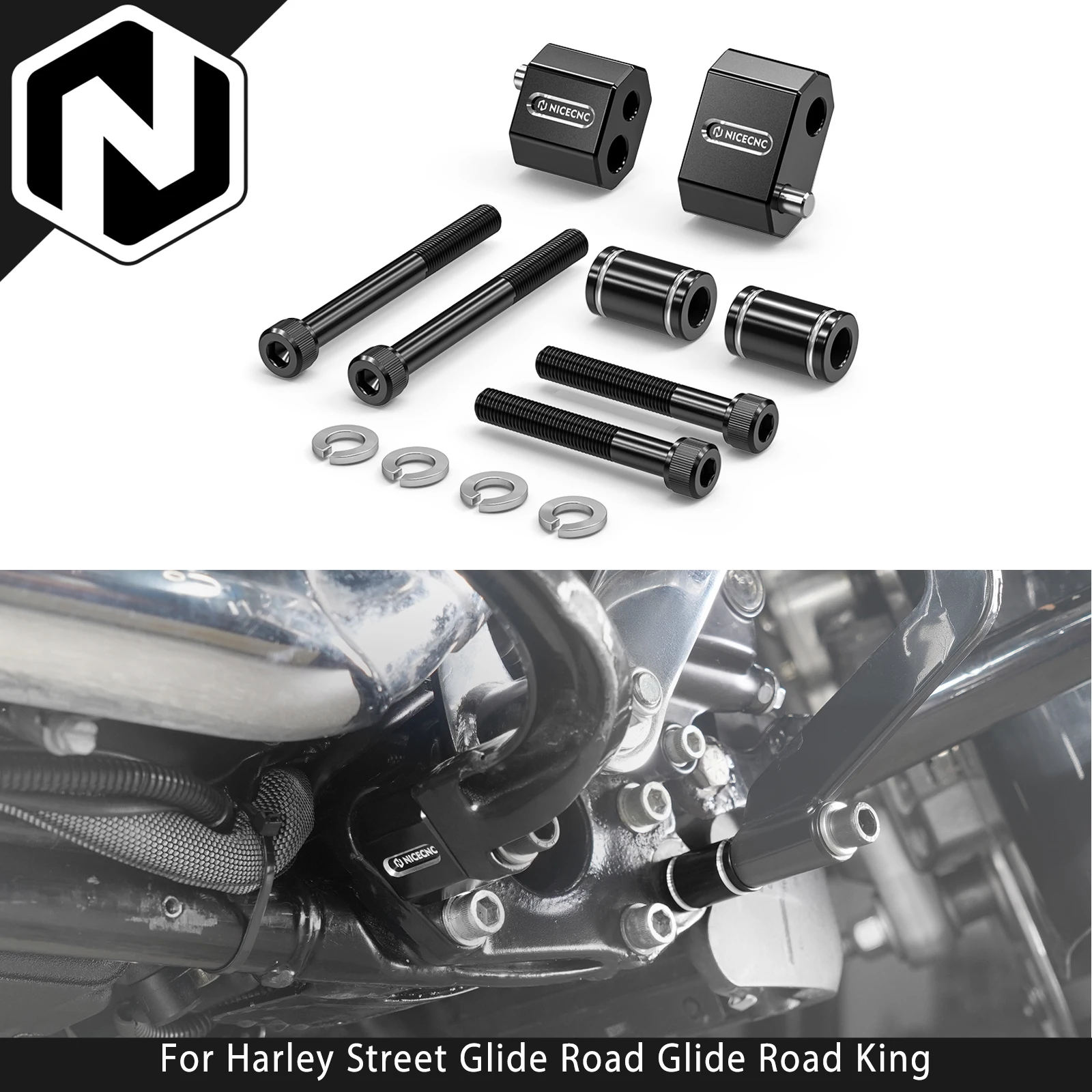 Driver Floorboard Extenders Kit For Harley Street Glide Road Glide Road King /Special CVO Road Glide Tri Glide Electra Glide