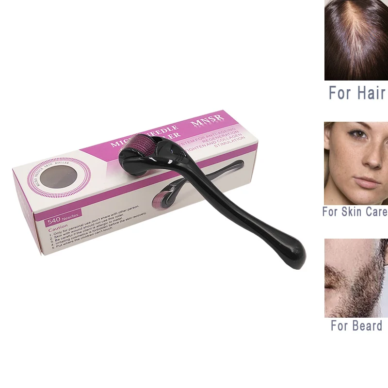Beard Growth Derma Roller 540 Needle Microneedle for Hair RegrowtH Anti Hair Loss Treatment Facial Mesotherapy MTS