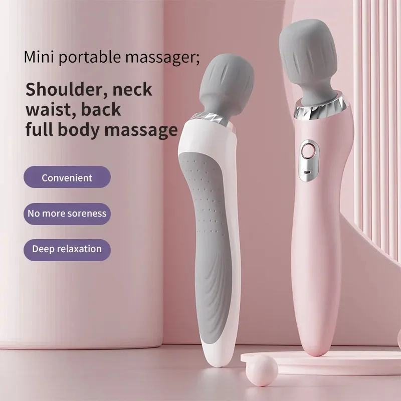 Handheld Massage Stick Deep Tissue Percussion Muscle Pain Relief Relax Portable Electric Massager For Neck Back LegBody Charging
