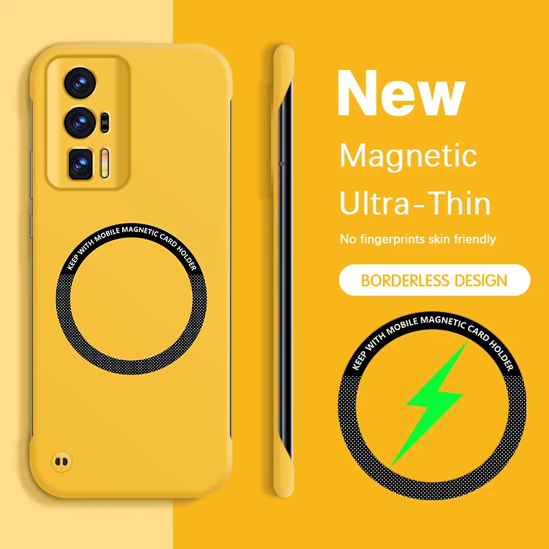 Camera Protection Tough Case for Xiaomi Poco F5 Pro F5Pro 5G Magnetic Wireless Charging Frameless Thin PC Hard Simple Back Cover