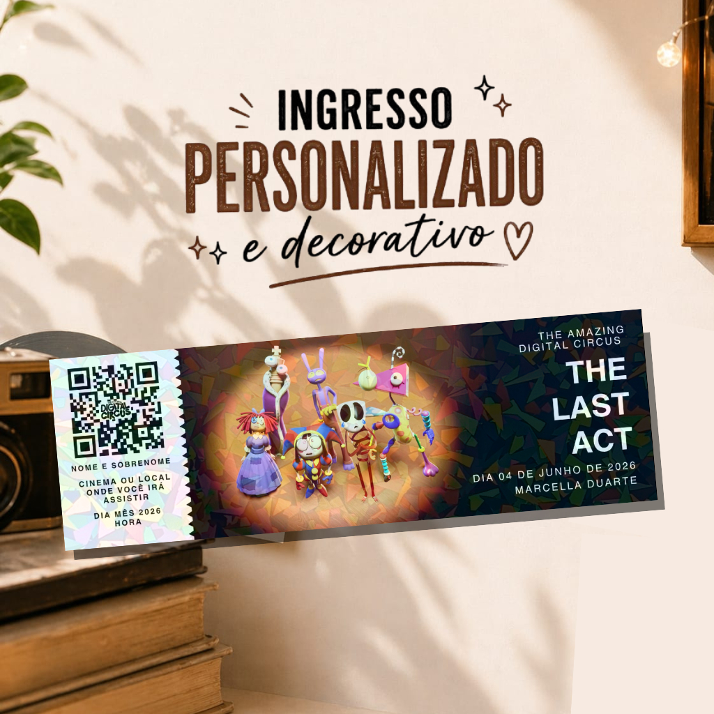 Ingresso The amazing digital circus decorativo e personalizado