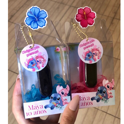 Relógio digital na caixInha maletinha de acetato Stitch e Angel ou outros temas - Lembrancinhas Personalizadas