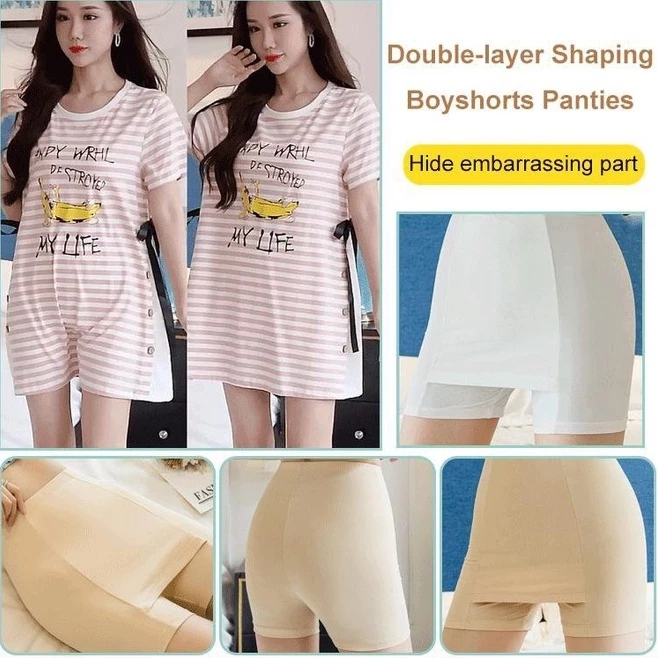 Calça De Segurança De Camada Dupla Feminina Adicionar Capa De Virilha leggings Finas De Desgaste Externo