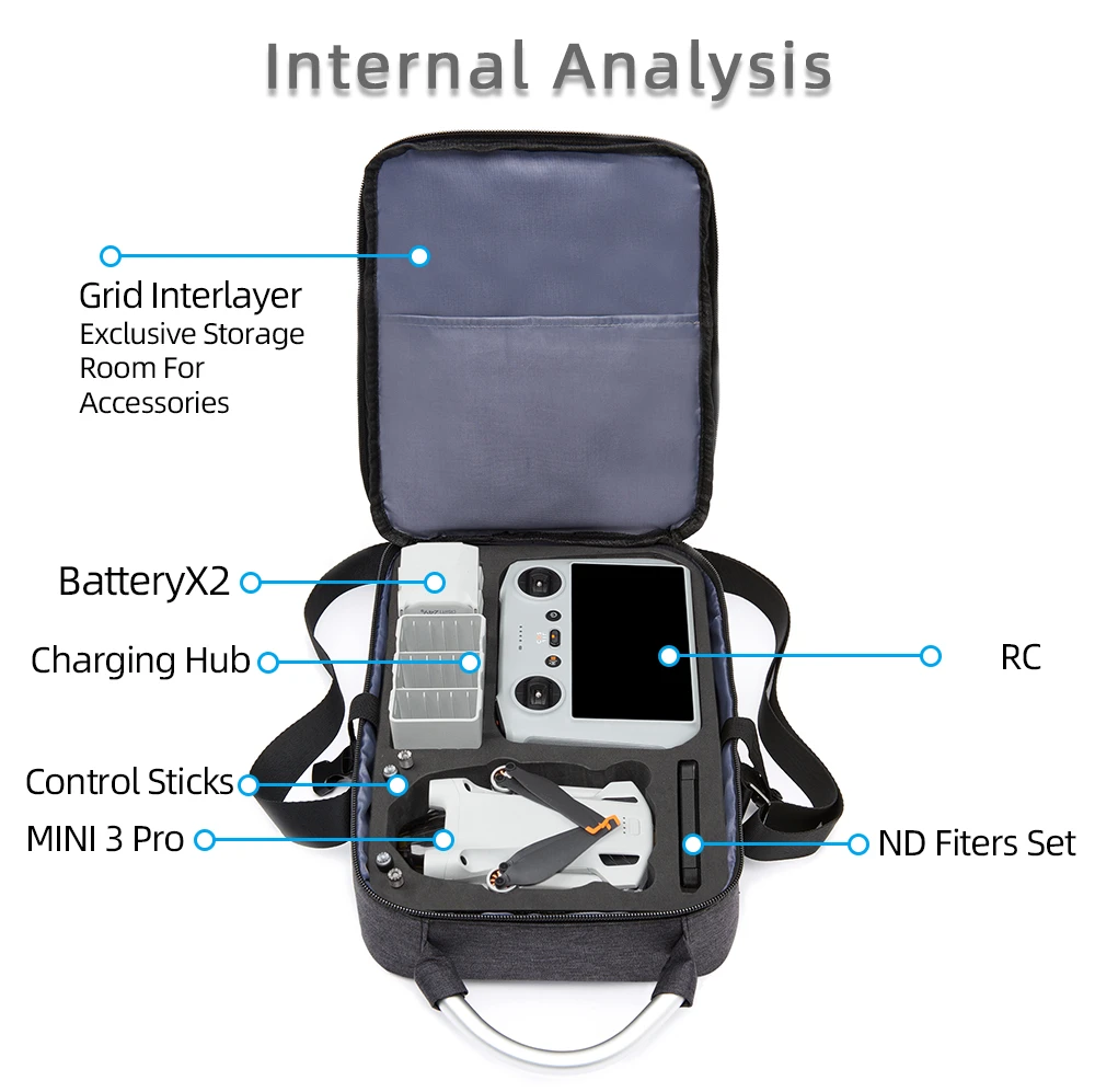 for Mini 3 pro Storage Bag Travel  Carrying Case Portable Box Shoulder Case for DJI Mini 3 pro Drone Accessories