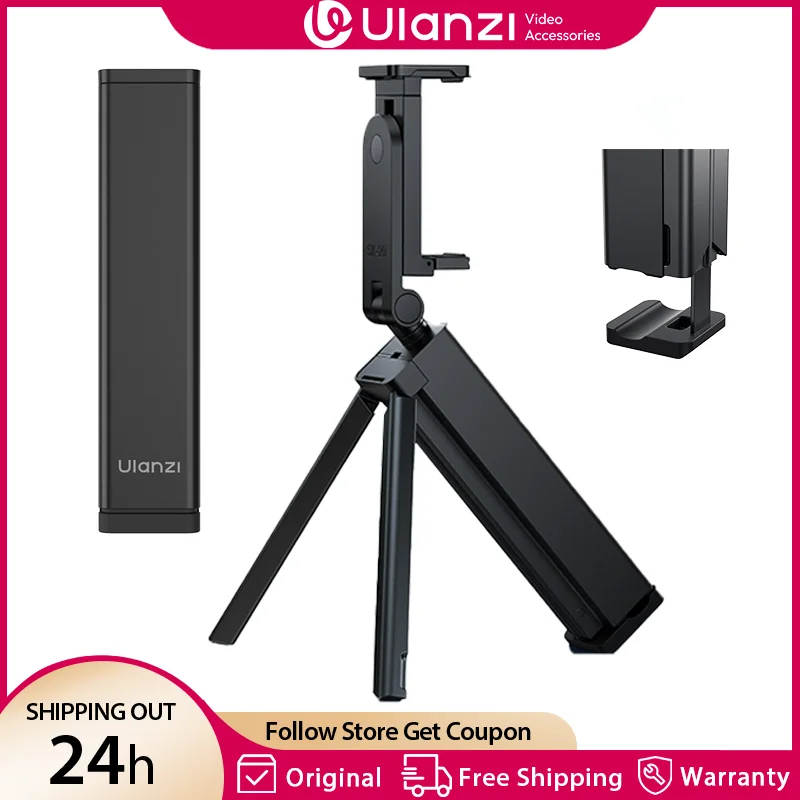 Ulanzi SK-20 Portable Travel Phone Holder Tripod for Mobile Phone Foldable Selfie Holder Stand with 360° Rotation Vlog Interview
