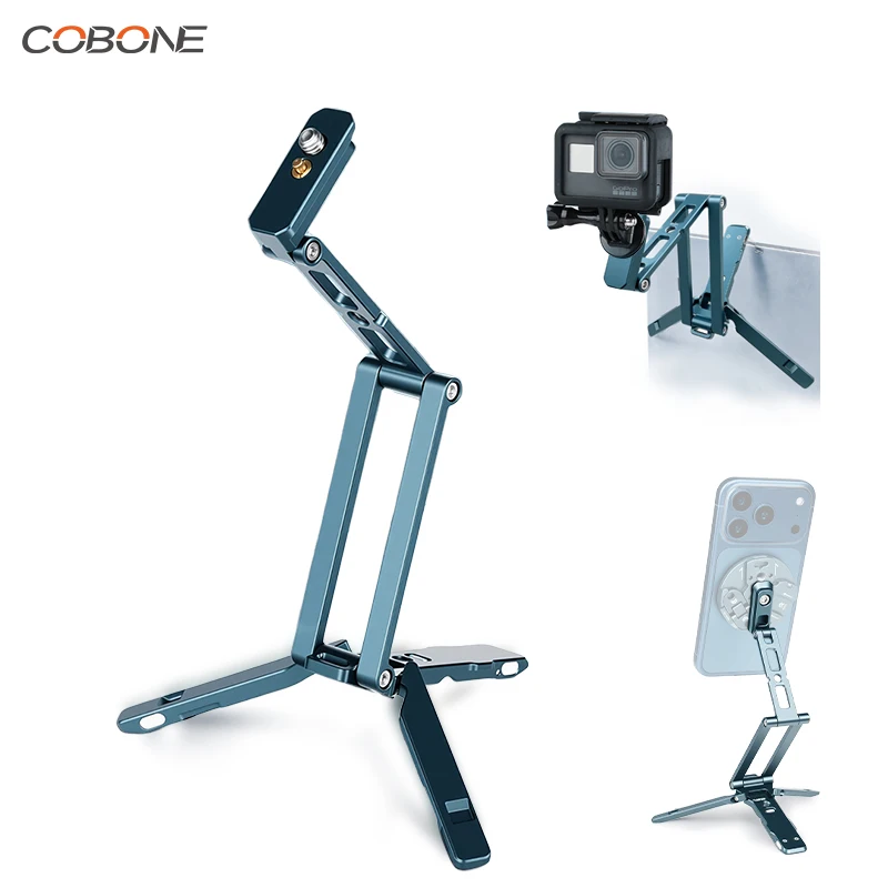 COBONE XILETU Foldable Handheld Selfie Stick Hidden Hook Arca Quick Release for Pocket3/4 GoPro Phone Outdoor Travel Vlog
