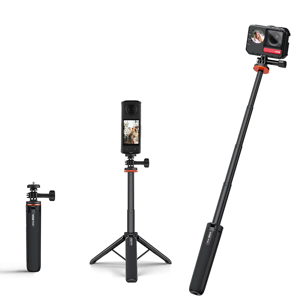 Selfie Stick Foldable Extension Tripod For Instar 360 X5/GoPro 13/Action 5 Pro Camera 20In Pole Travel Vlgo Video Live Holder