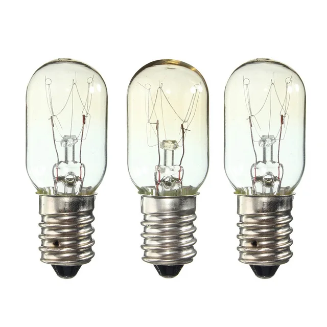 3 Pieces AC 220-240V Edison Bulb E14 15W LED T20 Refrigerator Mini Light Bulbs Warm White Clear Glass Home Salt Lamp Bulb