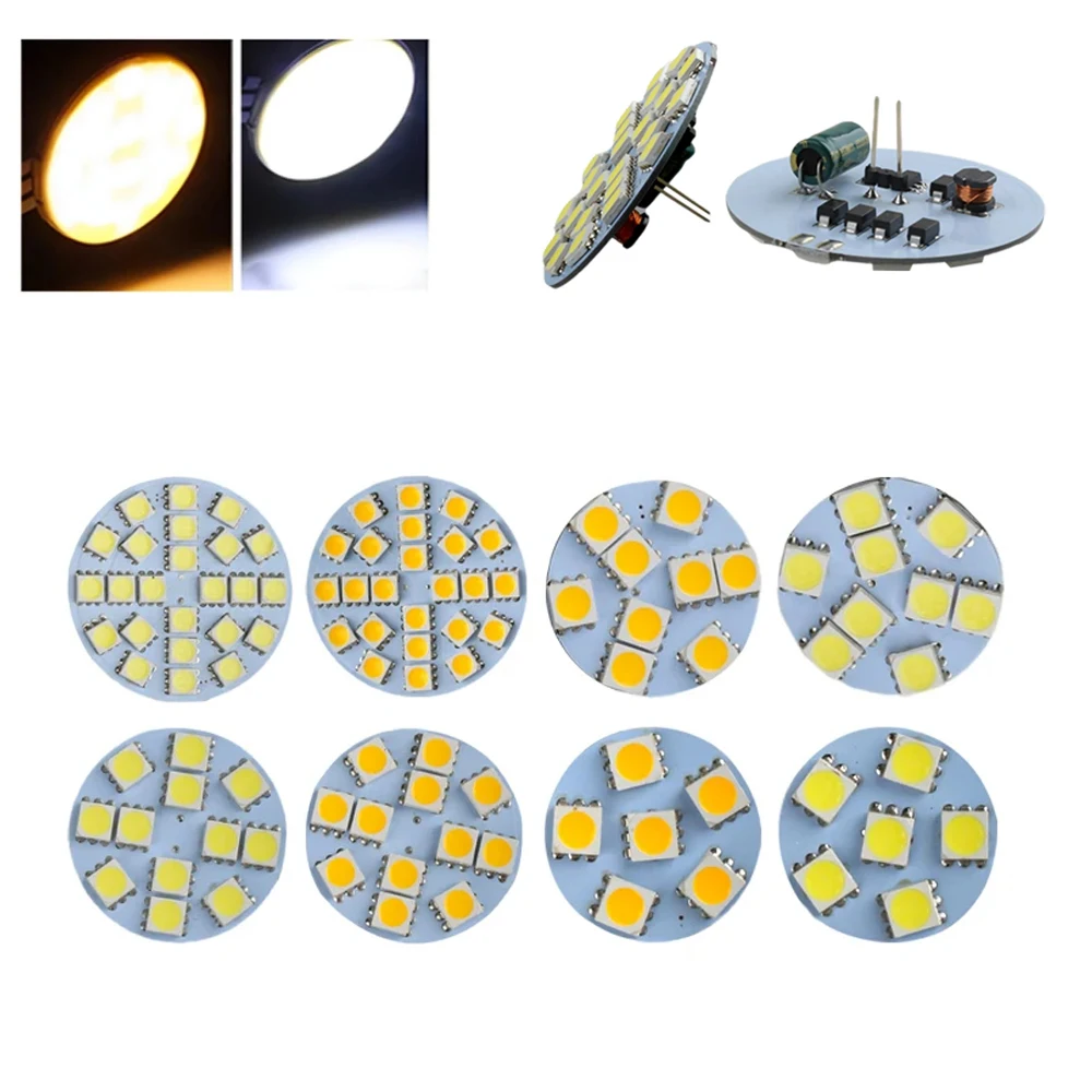 Mini G4 Round Board Back Pin LED Light Bulb DC 12V 24V 1W 2W 3W Lamp For Car Boat Home Spotlight Cabinet Lighting Warm White