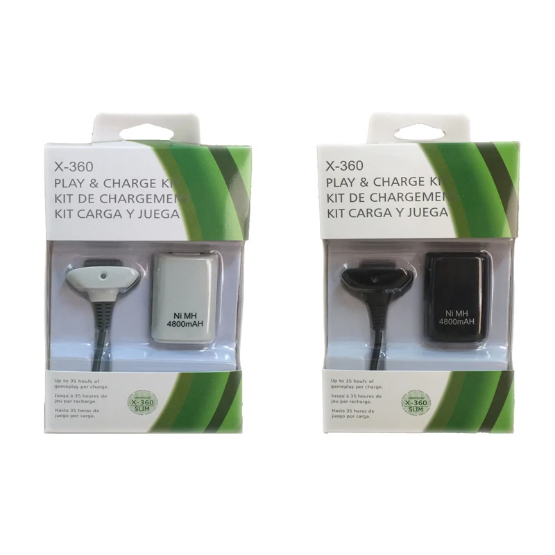 10PCS For xbox360 4800mah Wireless Gamepad Controller Battery + USB Charging Cable for XBOX 360 Rechargeable NiMH Batteries Pack