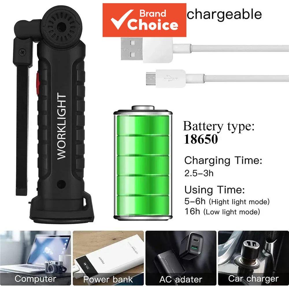 SAIMILI Pequenas 2 Pcs Luzes USB Dobráveis COB XPE Lanterna Portátil Embutida Bateria Tocha Vermelha SOS Strobe Iluminaç