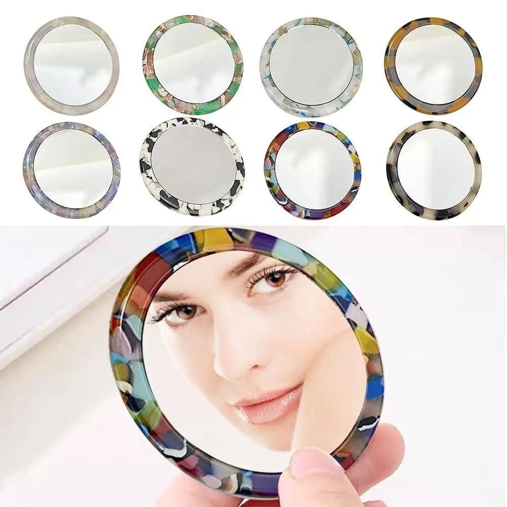 Travel Accessories Simple Acetate Makeup Mirror Round Mini SPA Salon Compact Mirrors Portable Cute Beauty Mirrors