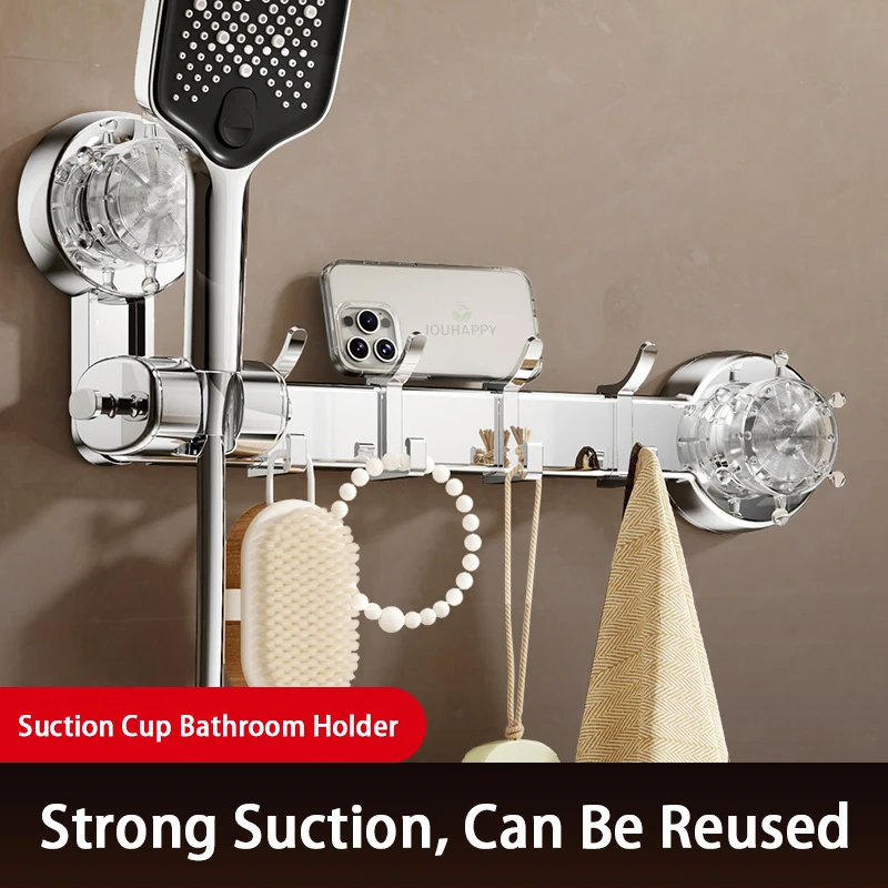 Bathroom Holder Strong Suction Cup Universal 4-point Interface Multifunction Use Wall Hanging Bathroom Kitchen Accessories