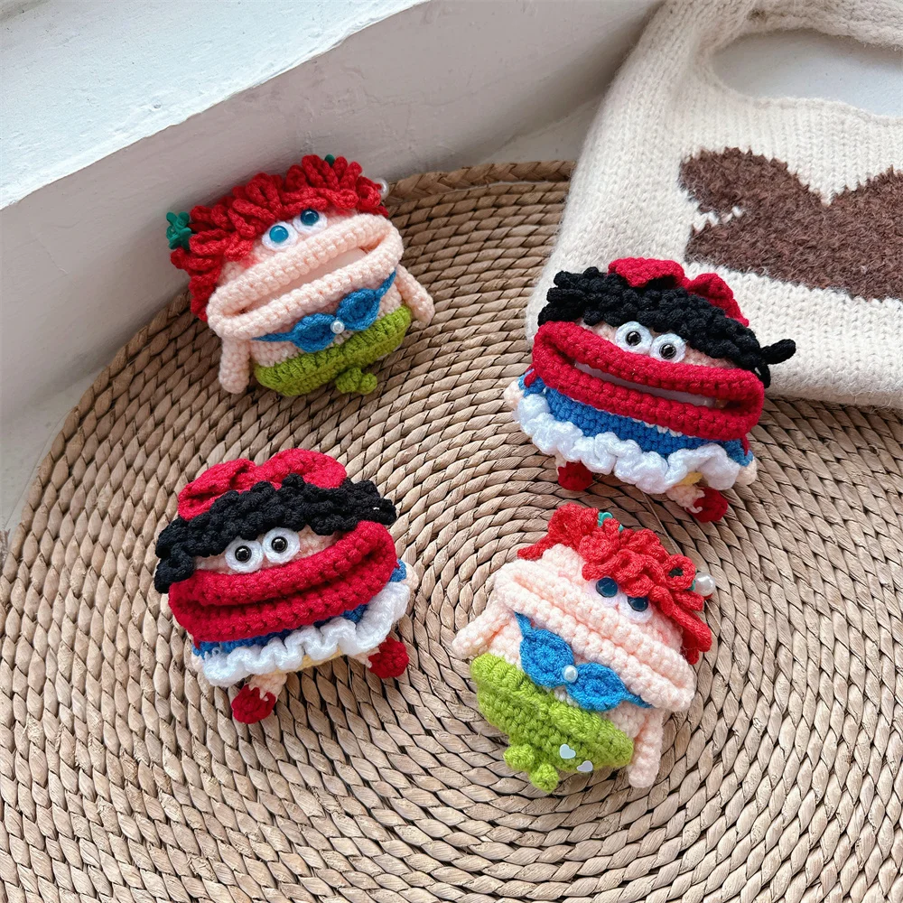 Knitted Plush Earphone Case  Sausage Mouth Doll For Apple AirPods Pro3 AirPods 4 3 2 1 Pro2 Wireless Headphone Protective Cover