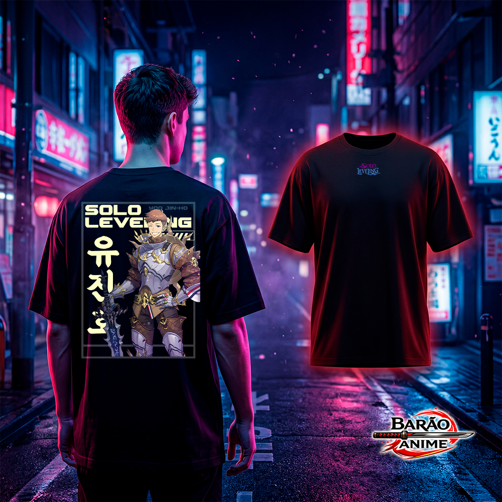 Camiseta Anime Solo Leveling Yoo Jin Ho Oversized Premium Streetwear / Academia / Casual