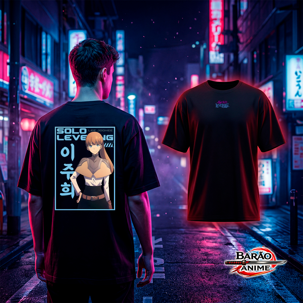Camiseta Anime Solo Leveling Lee Joohee Oversized Premium Streetwear / Academia / Casual
