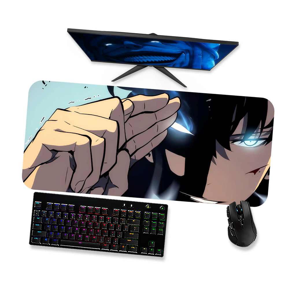 Mouse Pad Gamer Grande  SOLO LEVELING JIN WOO 2  90x40 80x40 60x40 70x30 45x40