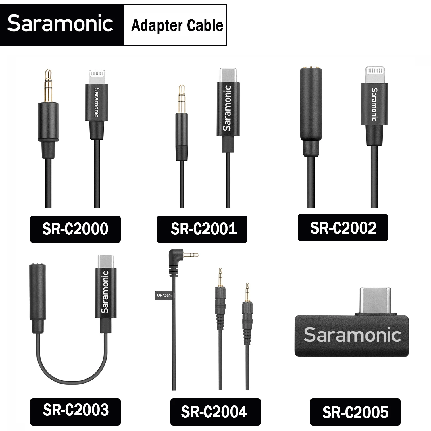 Audio Microphone Adapter Cable 3.5mm Jack AUX Cable Lighting To AUX Headphone for iphone Type-c Microphone Mixer Camera  0.6CM