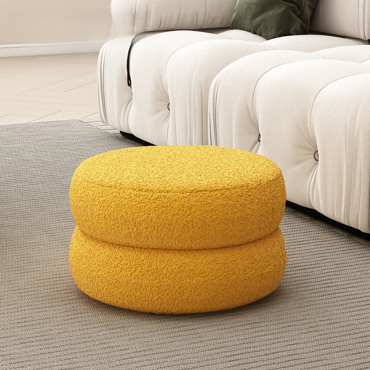 Cream wind living room stool household round sofa low shoe change stool home small hallway silla ergonomíca designer furniture