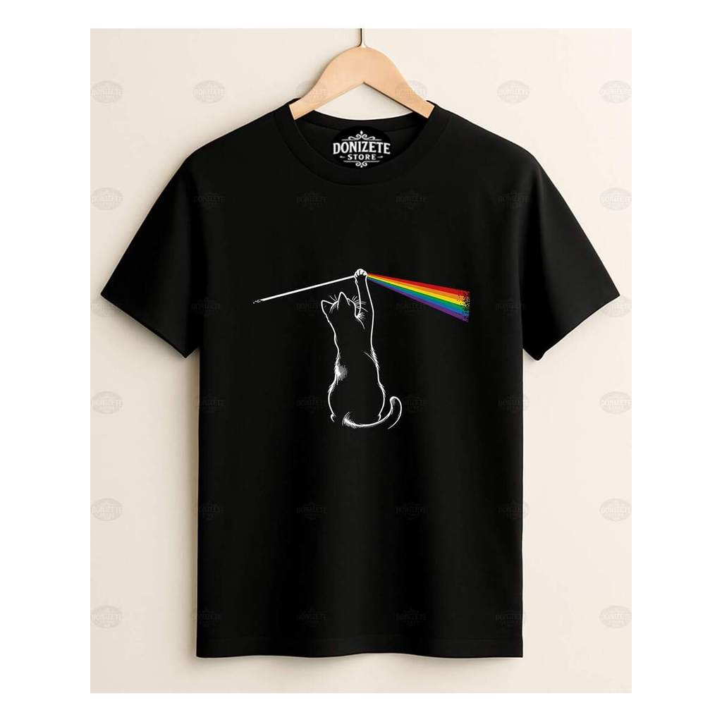 Camiseta Pink Floyd Gato Dark Side Of The Moon Rock